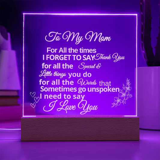 For Mom Plaque